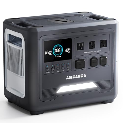 Purea Portable Power Station, 1536Wh LiFePO4 Battery, 1800W(3600W Surge) AC Outlet, 100W USB-C Output, Solar Powered Generator, Fast Charging for Home, Outdoor Camping, Off-grid, Power Outage