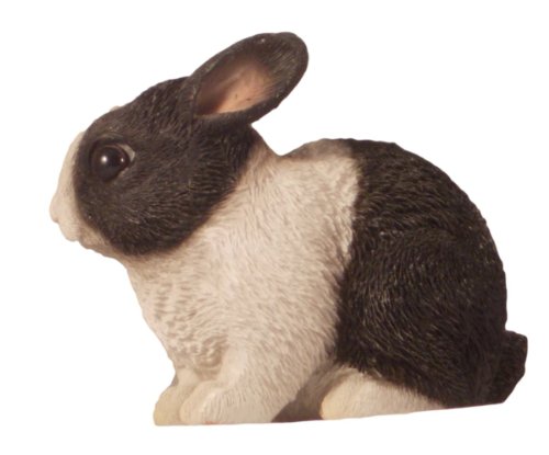 Vivid Arts bambino olandese bianco e nero coniglio 9,5 centimetri x 11,5 centimetri cava resina