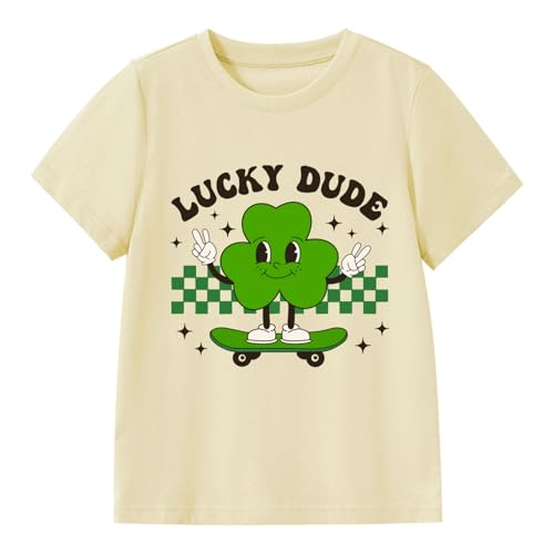 Image of Kids St Patricks Day Shirt Irish Shamrocks Graphic T-Shirt Shamrock Paddy's Day Tees Tops 2-7 Years