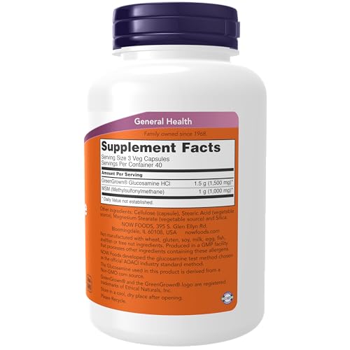 Now Foods 3130 Supplements, Glucosamine & Msm (Greengrown® Glucosamine), Vegetarian thumb #1