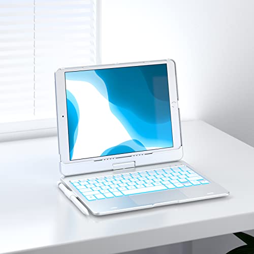 Étui pour iPad 7ème génération avec clavier TYPECASE argenté et pavé tactile