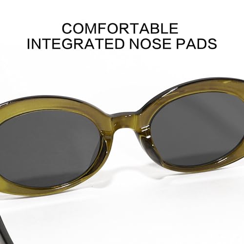 Retro Oval Sunglasses for Women Men 90s Style Vintage Small Sun Glasses UV400 Protection Shades 10123