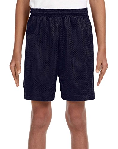 A4 NB5301 Youth Tricot-Lined 6 Mesh Shorts Navy Large3