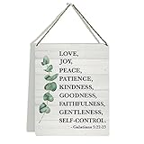 Fruit of the Spirit Wall Art Sign, Fruit of the Spirit Sign, Bible Verse Sign, Farmhouse Scripture Wall Decor, Galatians 5:22-23, Christian Gifts, 8x10 Inches