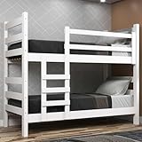 Beliche Madeira Maciça - vira 2 Camas - para Colchão 78/88 x 188cm Dubai Multimóveis Vcr4137 Branco