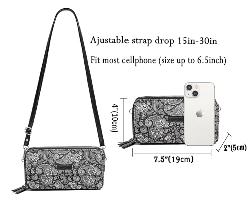 Image of Lanyani RFID Crossbody Wallet Wristlet Purse with Phone Pocket For Women Vegan Leather