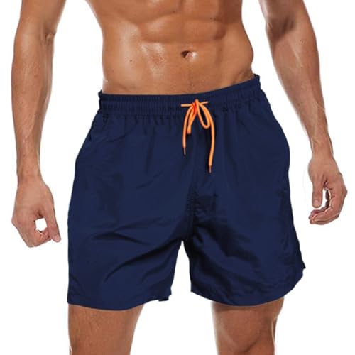 ZOXOZ Badehose Herren Atmungsaktiv Schnelltrocknend Boardshorts mit Verstellbarem Tunnelzug und Mesh-Futter Dunkelblau X...
