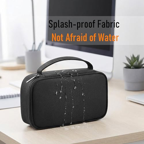 Arae Elektronik Organizer Tasche Kabel Tech Pouch - Robuste Elektronik Aufbewahrung mit Feuchtigkeitsschutz, Leichtgewicht für Reise und täglichen Gebrauch, Einzelne Schicht - M Schwarz