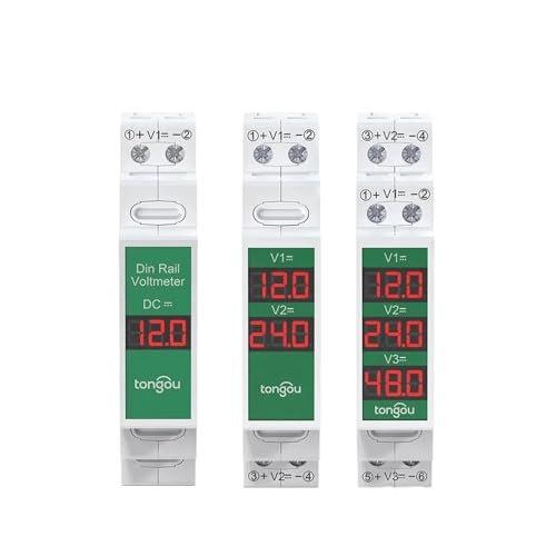 Minivoltímetro modular pantalla LED indicador monofásico riel DIN CC 2