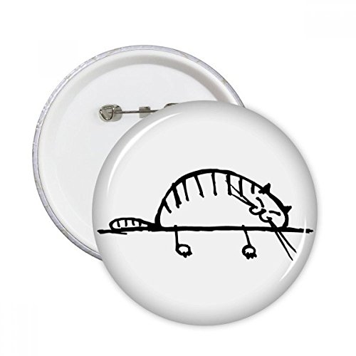 Badge chat couché DIYthinker broche rayée multicolore taille M