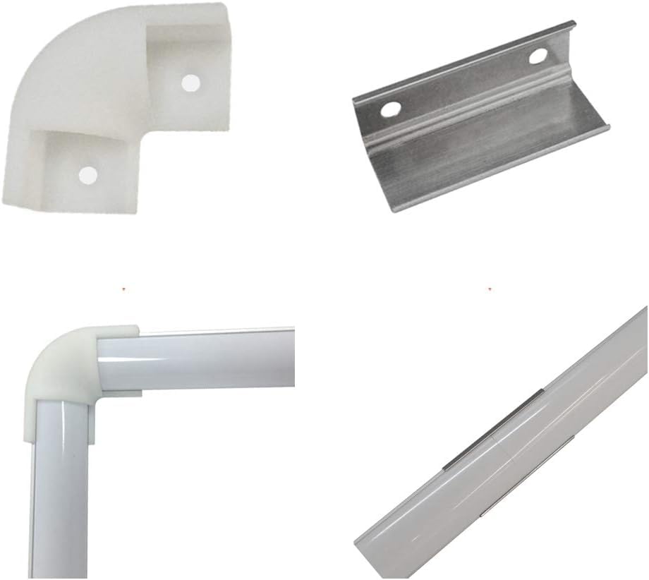 Efishine V-förmige Aluminiumprofil-Sets, einschließlich 6 Stück Eckverbinder, 15 Stück Verlängerungsverbinder, 45 Stück kurze und lange Schrauben sowie Dübel.