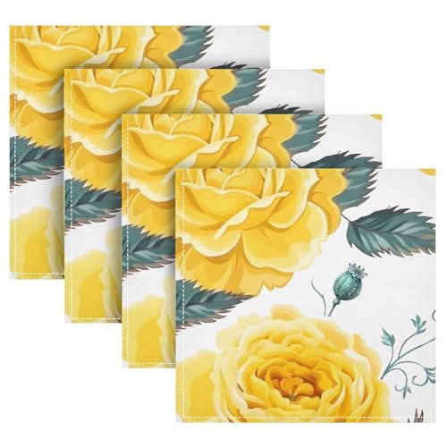 Servilletas de Tela Flores Amarillas Pack de 6 50.5x50.5 cm miniatura 5