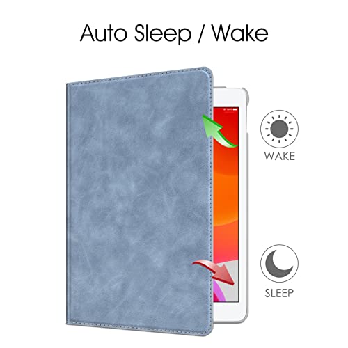 Image of Fintie Rotating Case for iPad 9th Generation (2021) / 8th Generation (2020) / 7th Gen (2019) 10.2 Inch - 360 Degree Rotating Stand Cover with Pencil Holder, Auto Wake Sleep, Vintage Blue