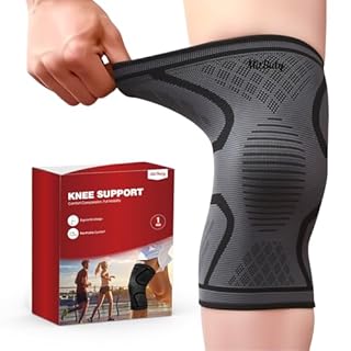 MitButy Ginocchiera Ortopedica, Ginocchiera Sportiva per Palestra, Corsa, Ciclismo, Escursionismo - Set da 2 Tutore Ginocchio– Fascia per Ginocchio per Uomo e Donna (L: 48–55 cm)