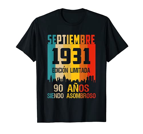 90 años shirt Cumpleaños Nacidos Septiembre 1931 Spanish Cam Camiseta