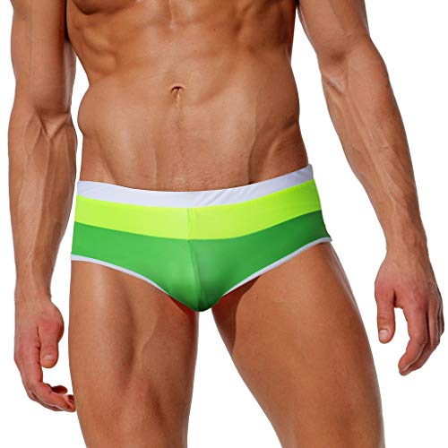 GreatestPAK Herren Badehose Strand Badeshorts Slips Streifen Badebekleidung