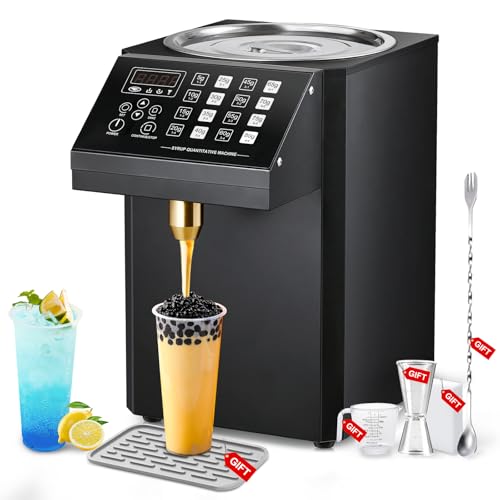 Automatic Fructose Dispenser: [No-Drip Nozzle] [1S Fast Dispensing] 8.45QT Stainless Steel Commercial Syrup Dispenser for Bubble Tea Equipment, Fructose Dispenser Machine for Boba Milk Tea(N3)