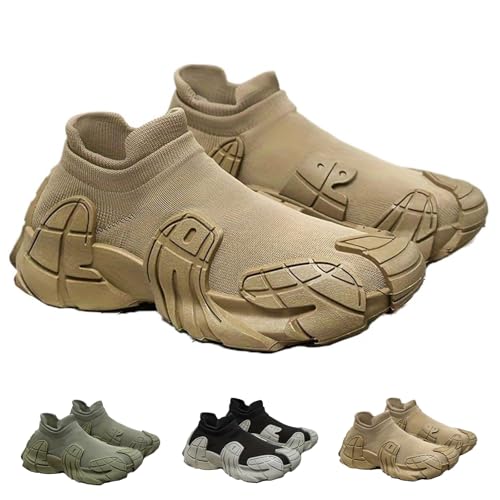 Mens Mesh Sock Sneakers Fashion Breathable Running Shoes,Lightweight Outdoor Non-Slip Air Cushion Platform Trainers Sneakers,Casual Slip On Gym Workout Athletic Comfort Shoes Footwear4