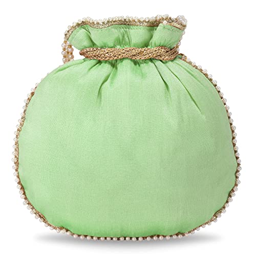 Image of Aheli Embroidered Potli Bag Gift for Women Handmade Ethnic Purse Evening Handbags Stylish Bridal Fashion Clutch Bag