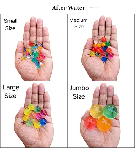 Image of SSKR Crystal Jelly Beads Water Jelly Balls Rubber Jelly Beads Growing Orbezz 50 GMS Each (Small, Medium, Large, Jumbo)