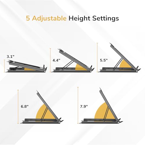 Mount-It! Steel Laptop Stand – Adjustable Riser with Five Heights — view 2