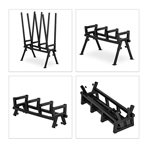 Chevalet de sciage Relaxdays en acier noir supportant 200 kg - 8
