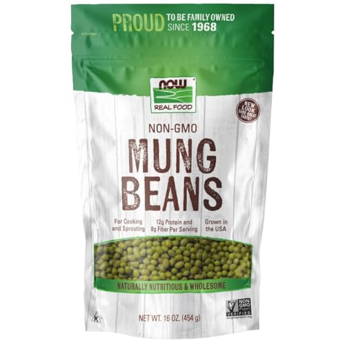 NOW Foods, Mung Beans, For Cooking and Sprouting, Excellent Source of Protein and Fiber, Grown in the USA, 1-Pound (Packaging May Vary)