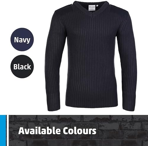 Fort - V-Neck Knitted Combat Jumper - Comfortable & Durable - Cosy & Versatile - Ideal for Work