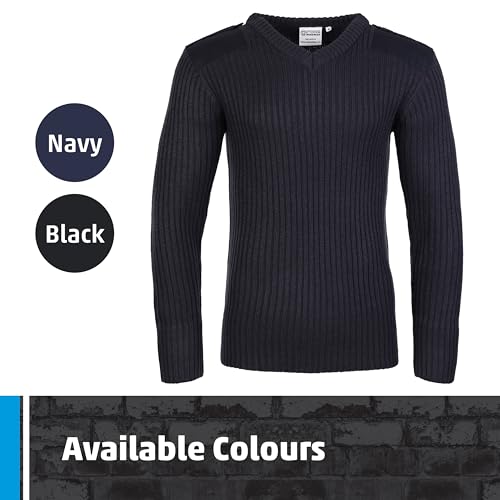 Fort - V-Neck Knitted Combat Jumper - Comfortable & Durable - Cosy & Versatile - Ideal for Work