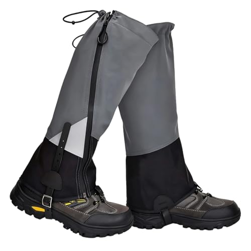 Polainas de senderismo talla L de poliéster negro y gris impermeables para hombre