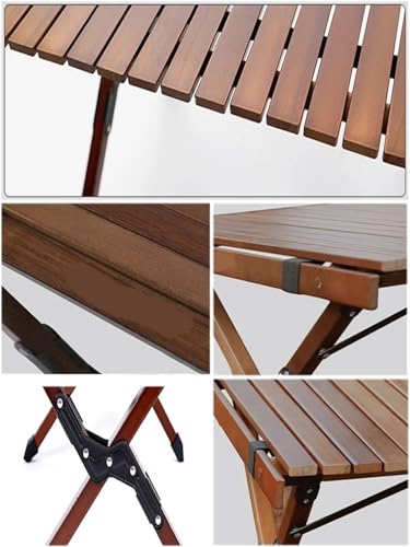 Table camping pliante en bois compacte pour bureau pique-nique nomade - 7