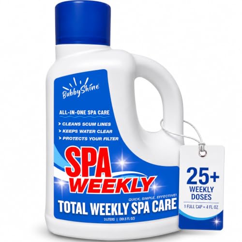 5-in-1 Weekly Hot Tub Chemicals Spa Chemicals for Hot Tub Clarifier Cleaner & Conditioner for Spas & Inflatable Tubs 3 L BubbyShine