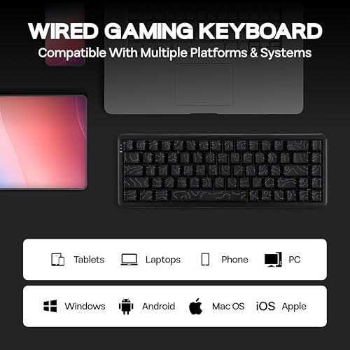 MechLands AK680 MAX Wired Gaming Keyboard with Hall Effect Switch, Rapid Trigger Magnetic Keyboard with 8K Polling Rate, Top Structure, RGB, QWERTY (Black Contour Line)