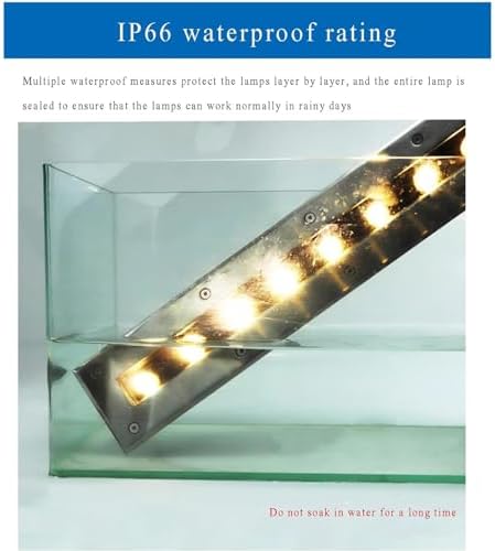 IP66 Waterproof LED Underground Lights - AC85-110V Linear In-Ground Strip Light for Pathway, Driveway, Deck, Step, Garden & Fence Lighting, Outdoor Landscape Fixture