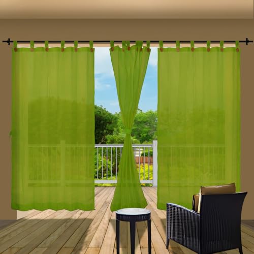 Image of HIPPO 180 GSM HDPE Outdoor Loop Curtain for Balcony & Patio Sun Blocking, UV Protection & Light-Filtering Curtains(Lime-Grass- 3FTX9FT) Pack of 1