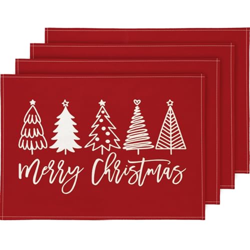 YCOLL Platzset Weihnachten 4er Set Weihnachtsdeko Tisch Tischsets...