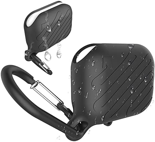 Waterproof case for AirPods Pro 2nd Generation and AirPods pro case Anti-Lost , Wireless Charging, LED Light Visible（blacknight）