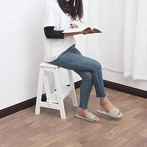 Taburete de escalada para interiores de madera con estante multifunción 5