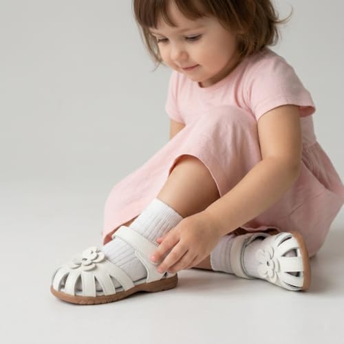 Image of Femizee Toddler Girls Leather Dress Sandals with Adjustable Strap
