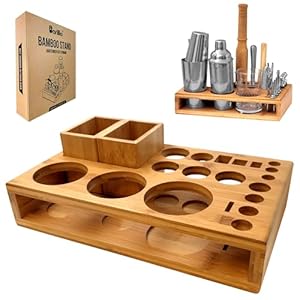 Barillio Bamboo Stand for Bartender Kit Storage (Bar Tools are Not Included) | Cocktail Shaker Set Wood Holder | Perfect Match with Barillio Complete Bar Tool Set