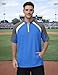 Men’s Baseball Cage Jacket Short Sleeve Windproof & Water-Resistant Baseball Pullover for Batting Practice Coaches Jacket Blue