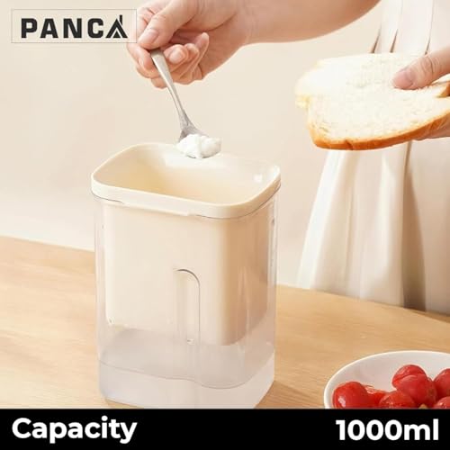 Image of PANCA Hung Curd Strainer Box | Curd Maker and Greek Yogurt Maker - 1100ml Fine Mesh Strainer with Lid | Multifunctional Yoghurt Filter (Beige)