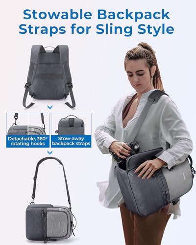 Mochila para cámara DSLR y SLR, color gris miniatura 2