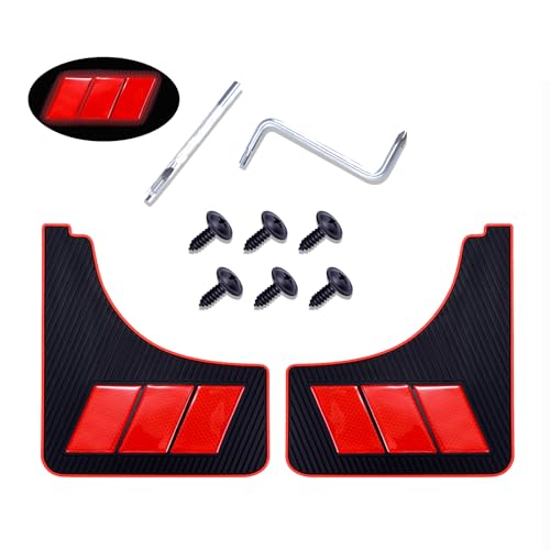 Image of 2 Pairs of Car Mud Flaps Safety Warning Reflective Devices for Car Splash Prevention Device Front and Rear Universal for Car Rubber