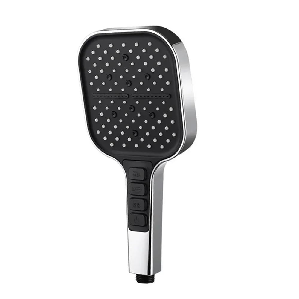 Cabezal de ducha grande de alta presión con 7 modos ajustables, boquillas mezcladoras que ahorran agua para una experiencia de baño definitiva, elegante juego de accesorios de baño plateados