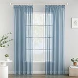 【Einfach elegant Aussehen】 Die aus einem sehr schönen gesponnenen Garn gefertigte Vorhänge verbinden den natürlichen Charme mit modernem Design. Dünner, transparenter Vorhang erzeugt eine wunderbar romantische Atmosphäre im Raum.