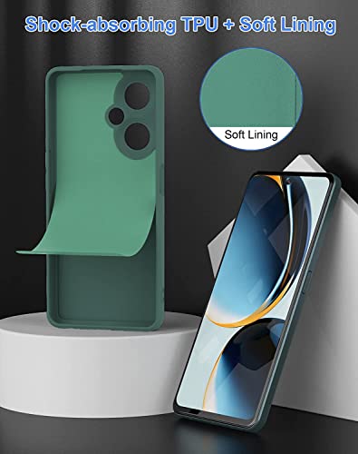 Image of DIZORO Microfiber Candy Case Compatible for Oneplus Nord CE3 Lite 5G Smooth Touch Cushion Liquid Soft Silicone Gel Rubber Phone Cases Non-Slip Full Body Protective Shockproof Back Cover - Forest Green