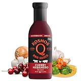 Kosmos Q Cherry Habanero BBQ Sauce, Sweet & Spicy Barbecue Sauce with Tart Cherries & Habanero Heat for Ribs, Pork, Chicken, & Brisket, BBQ Glaze with Real Sugar & Cherry Juice, Gluten Free, 15.5 Oz