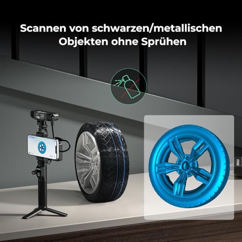 Creality Ferret Pro 3D-Scanner, 0,1 mm Präzision, WiFi 6 Wireless, Anti-Shake-Technologie, 24-Bit Farben für Metalle/Schwarz (ohne Spray), Outdoor bis 30k Lux, Kompatibel mit Mac/iOS/Win/Android