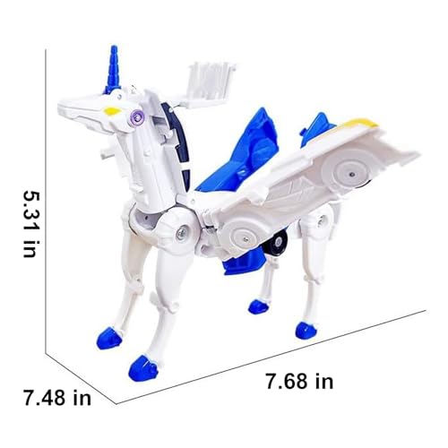 liluwushe Unicorn Collision Transforming Cars Toy, 2 in 1 Magnetic Cars Collision Transform into Unicorn Toy, for Boys Girls Age 3-12, Magnetic robo car Set |Party Gift for Birthday, Christmas(Blue)